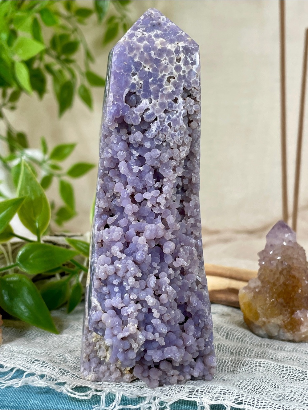 !!! NEW !!! 1297 Double Sided Purple Grape Agate Crystal Tower